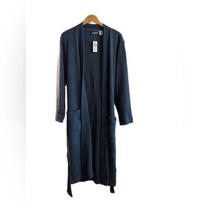 Men’s L.L.Bean Blue Waffle Long Robe NWT Size medium